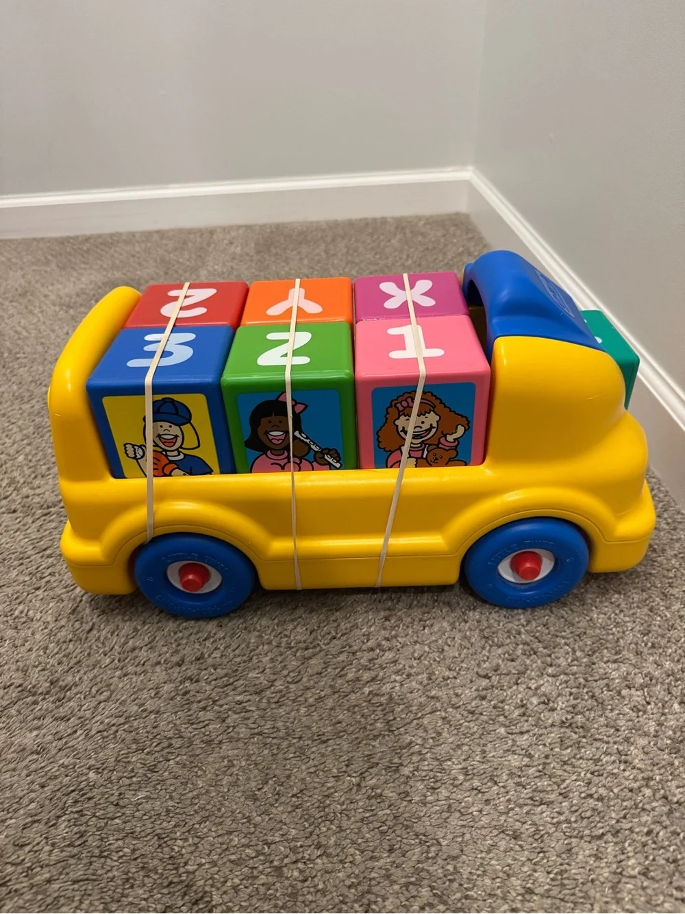 Little Tikes Alphabet Block School Bus Vintage Excellent Condition